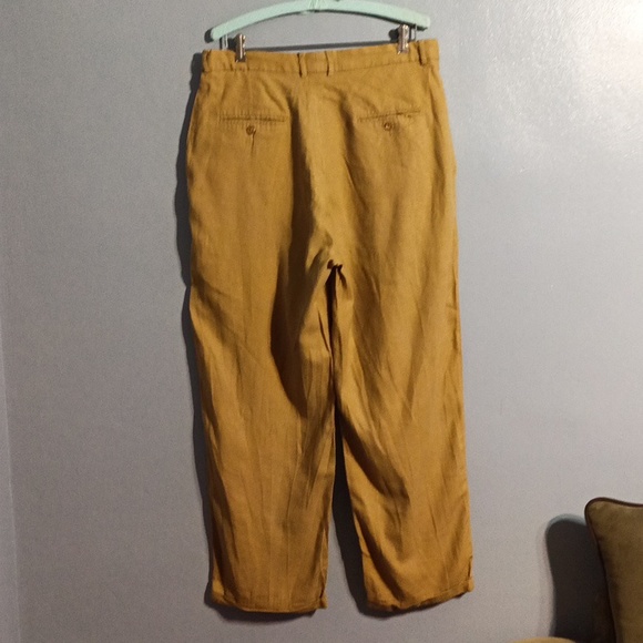Maltos tan linen & rayon vintage dress slacks 34W - Picture 12 of 17